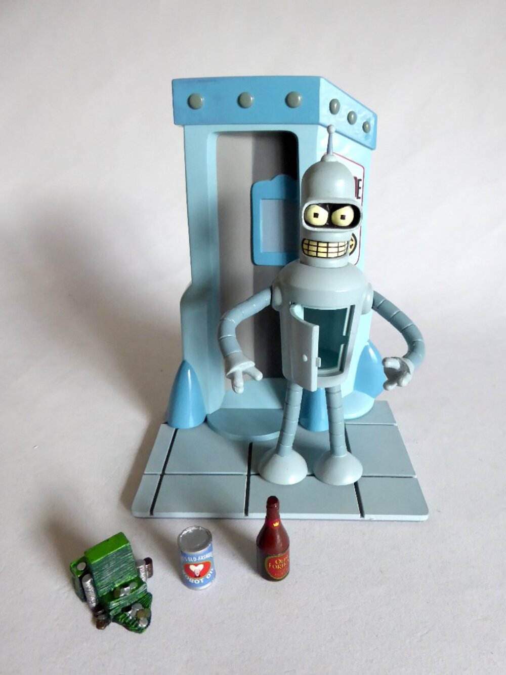VINTAGE 2000 FUTURAMA BENDER RODRIGUEZ SUICIDE BOOTH DISPLAY STAND FIGURE